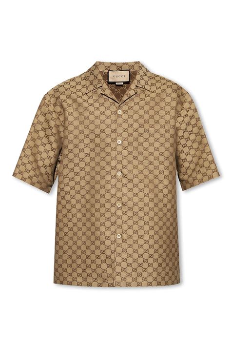 gucci silk dress shirt|gucci monogram shirt.